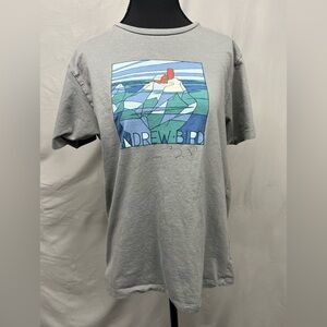 Andrew Bird Signed Autograph Gray Graphic T-Shirt Medium?
